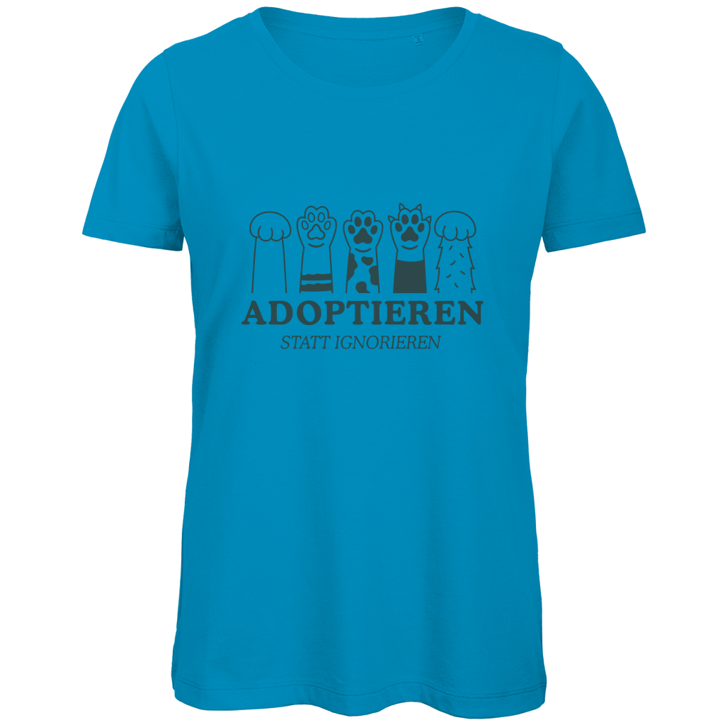 Damen Premium Bio T-Shirt "Adoptieren statt Ignorieren - Gerettet & Geliebt