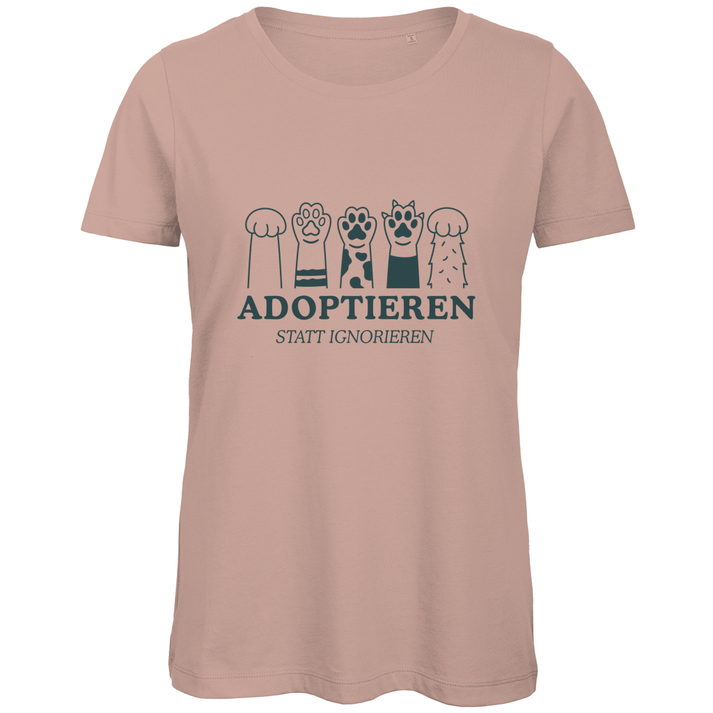 Adoptieren statt ignorieren – Premium Bio T-Shirt Damen