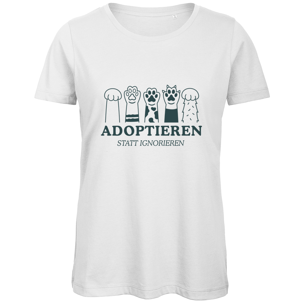 Adoptieren statt ignorieren – Premium Bio T-Shirt Damen