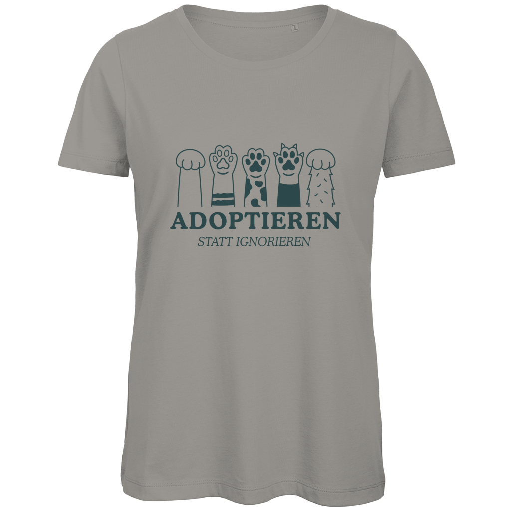 Adoptieren statt ignorieren – Premium Bio T-Shirt Damen