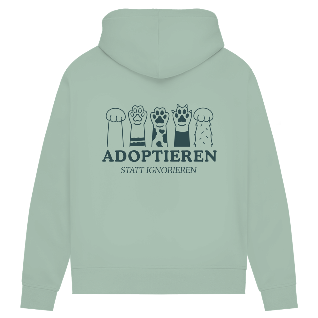 Adoptieren statt ignorieren – Premium Bio Hoodie Damen