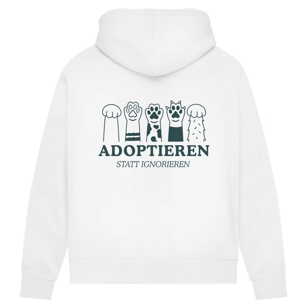Adoptieren statt ignorieren – Premium Bio Hoodie Damen