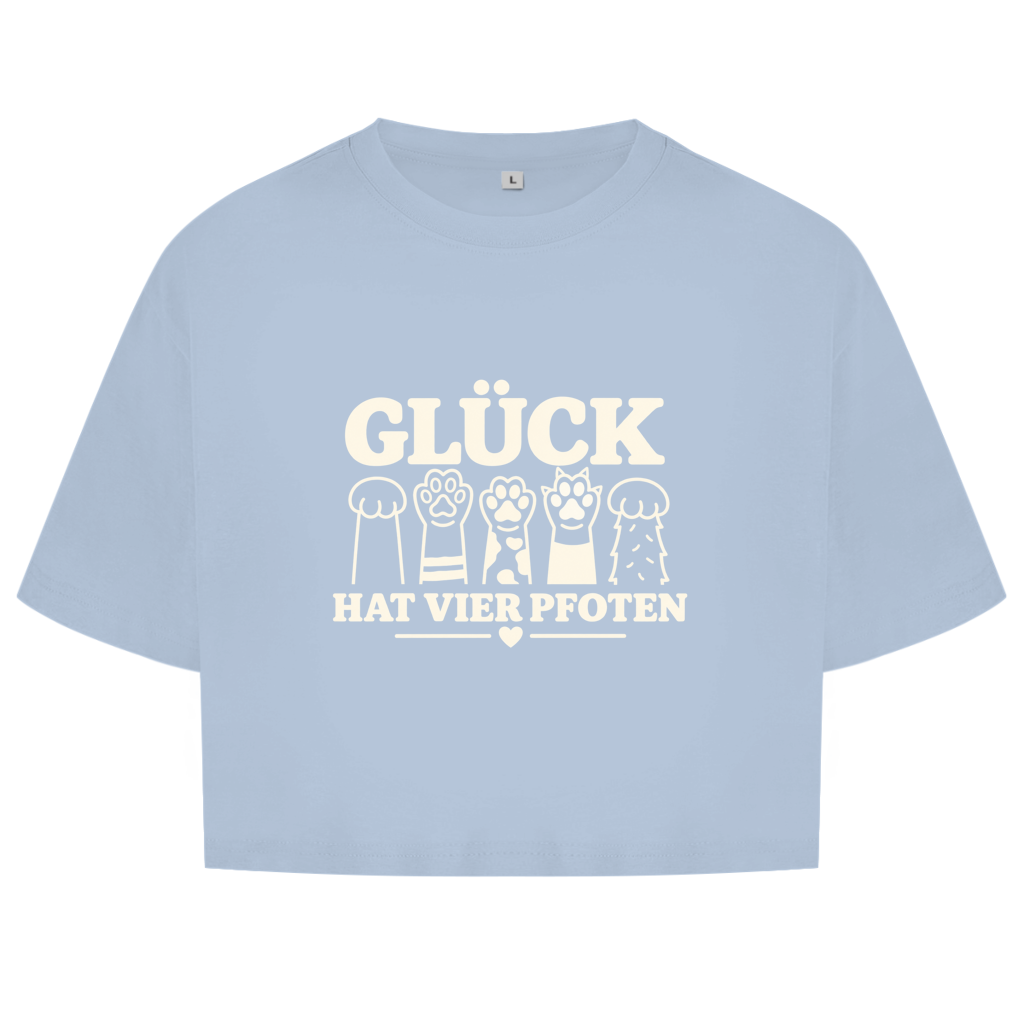 Glück hat vier Pfoten - Oversize Crop Top Damen