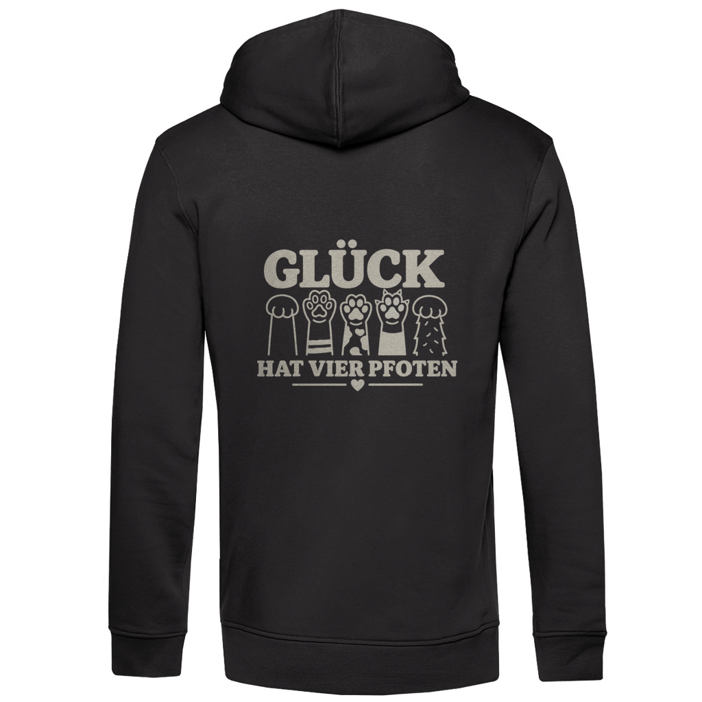 Glück hat vier Pfoten - Unisex Premium Bio Hoodie