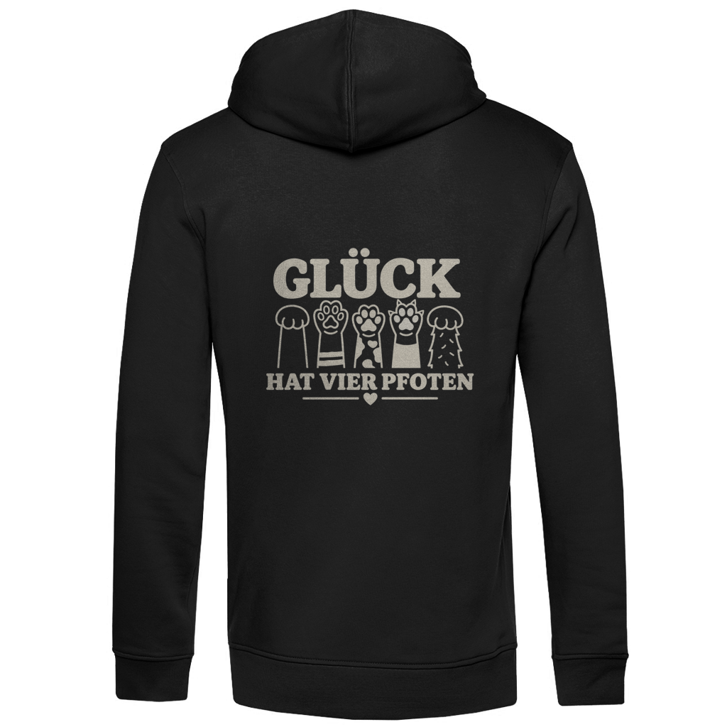 Glück hat vier Pfoten - Unisex Premium Bio Hoodie