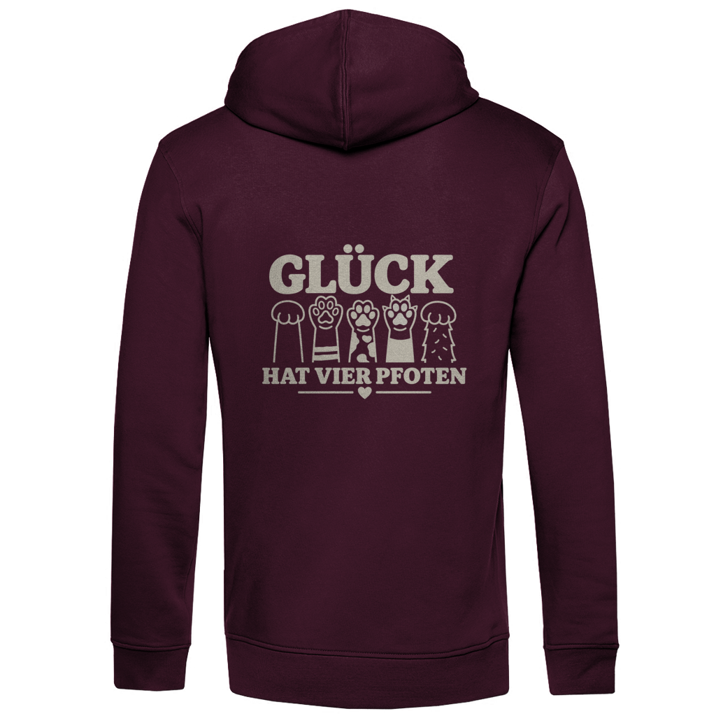 Glück hat vier Pfoten - Unisex Premium Bio Hoodie