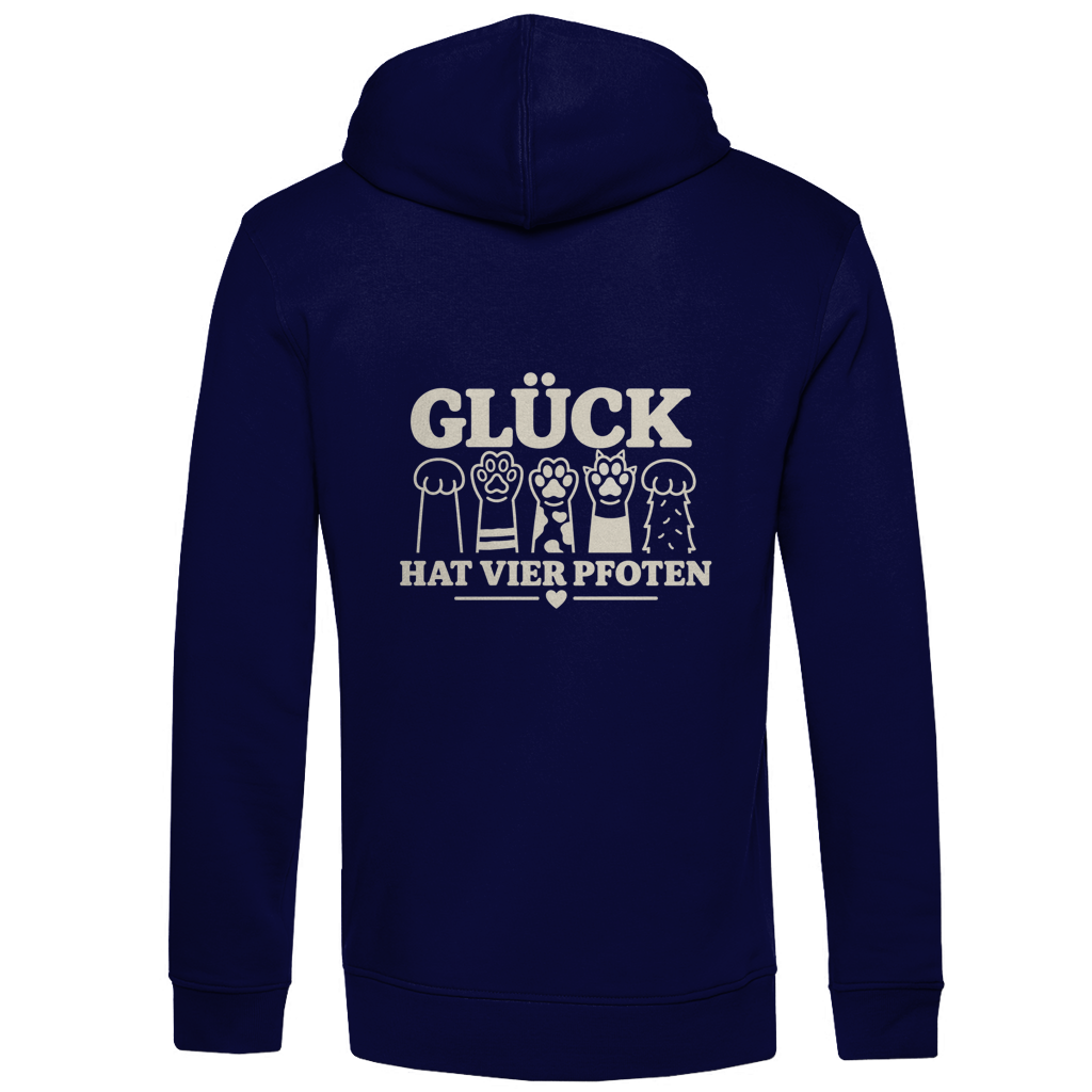 Glück hat vier Pfoten - Unisex Premium Bio Hoodie