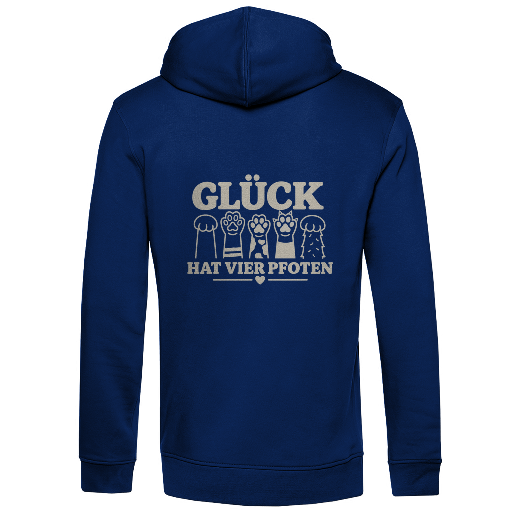 Glück hat vier Pfoten - Unisex Premium Bio Hoodie