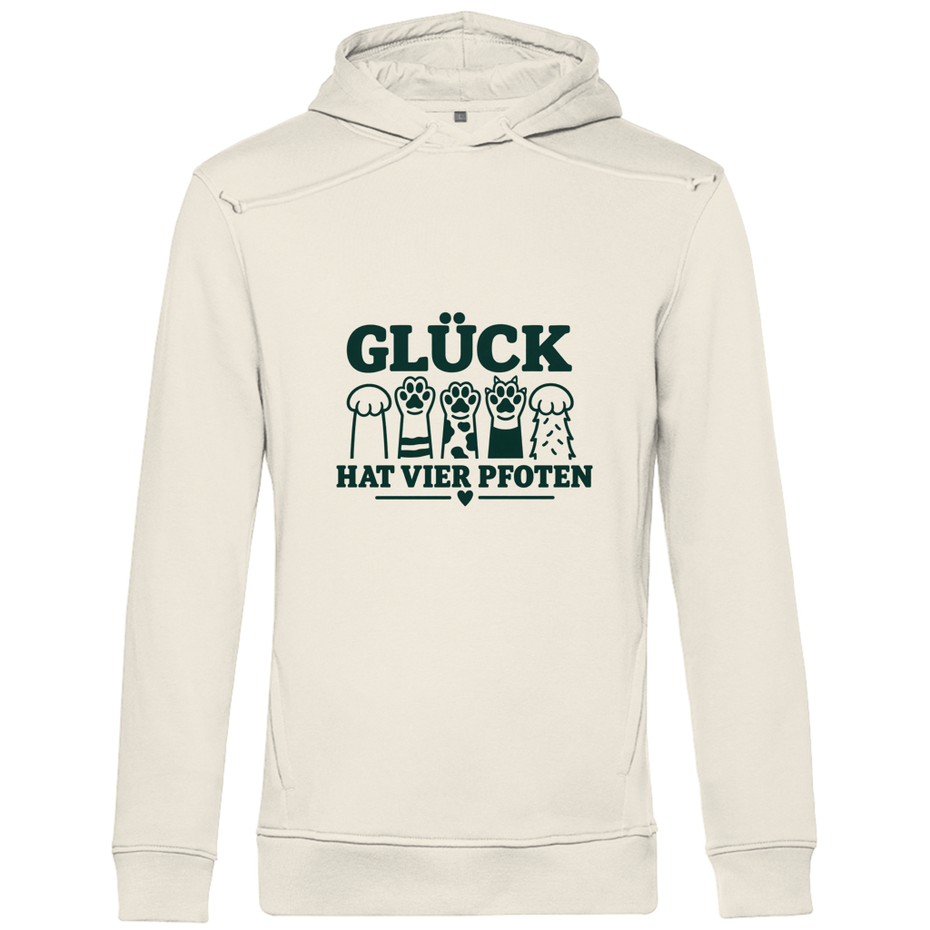 Glück hat vier Pfoten - Unisex Premium Bio Hoodie