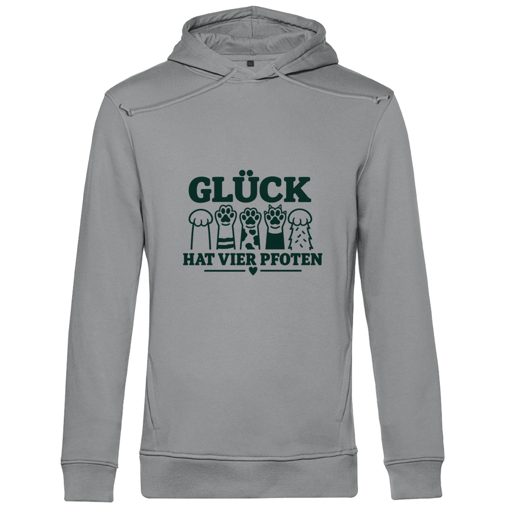 Glück hat vier Pfoten - Unisex Premium Bio Hoodie