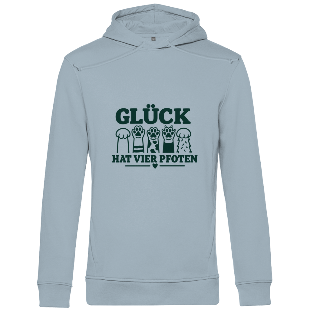 Glück hat vier Pfoten - Unisex Premium Bio Hoodie