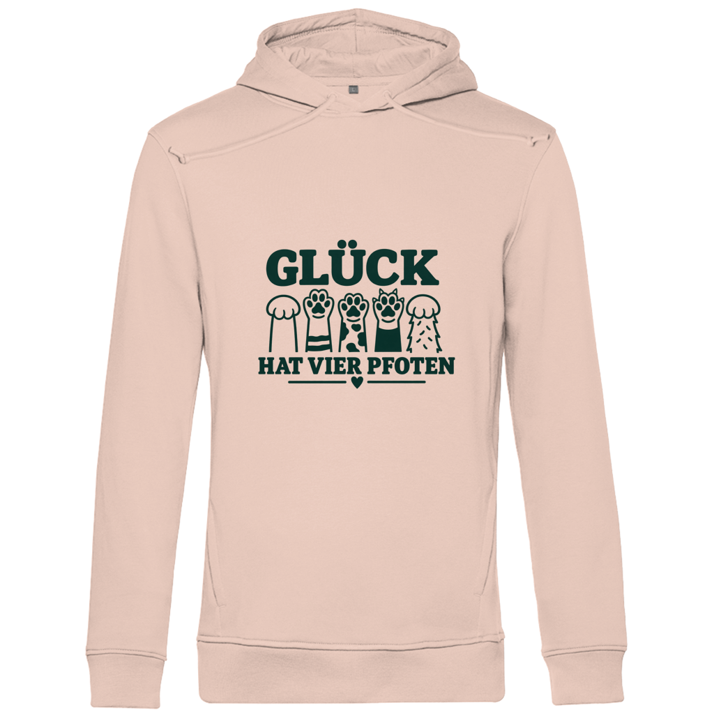 Glück hat vier Pfoten - Unisex Premium Bio Hoodie