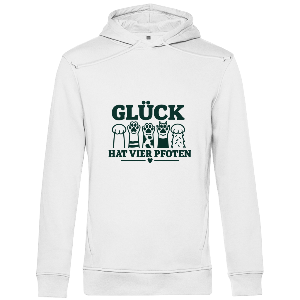 Glück hat vier Pfoten - Unisex Premium Bio Hoodie