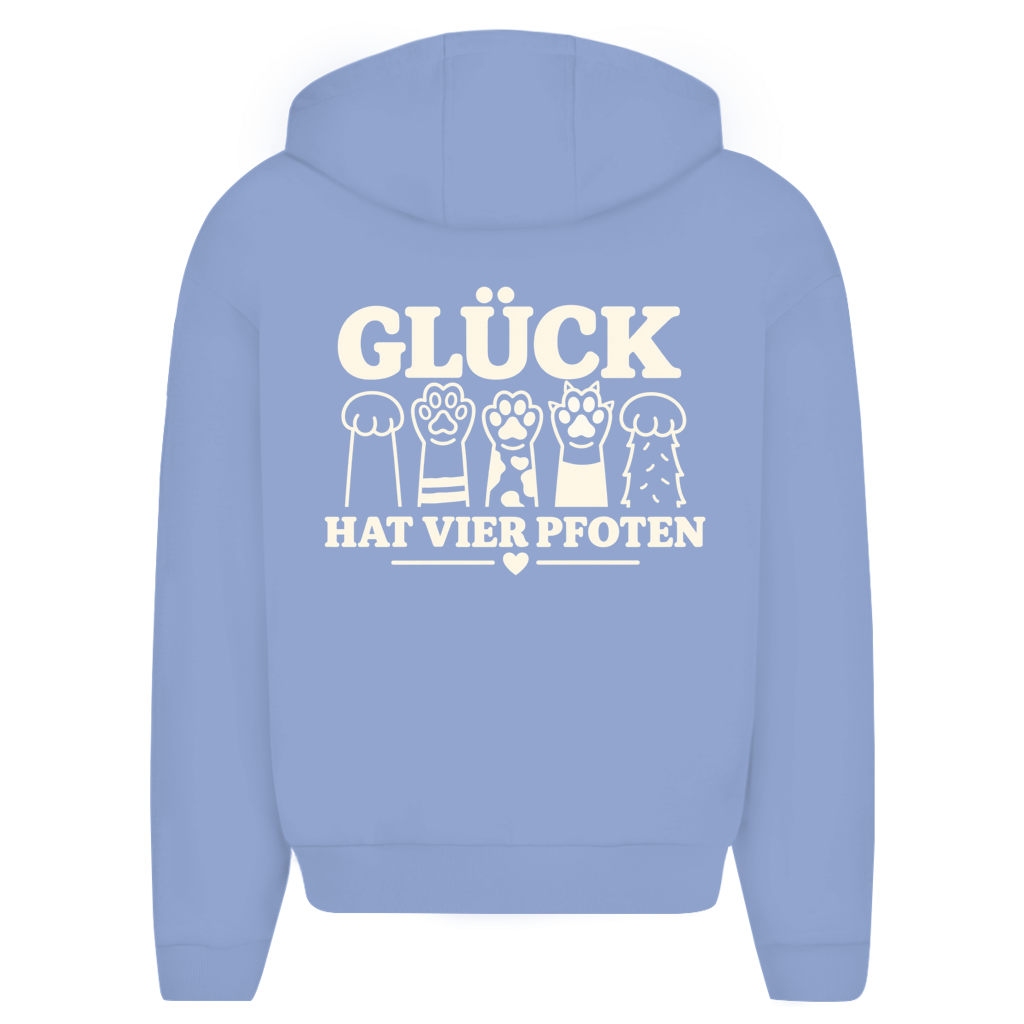 Glück hat vier Pfoten - Unisex  Oversize Zipper Hoodie