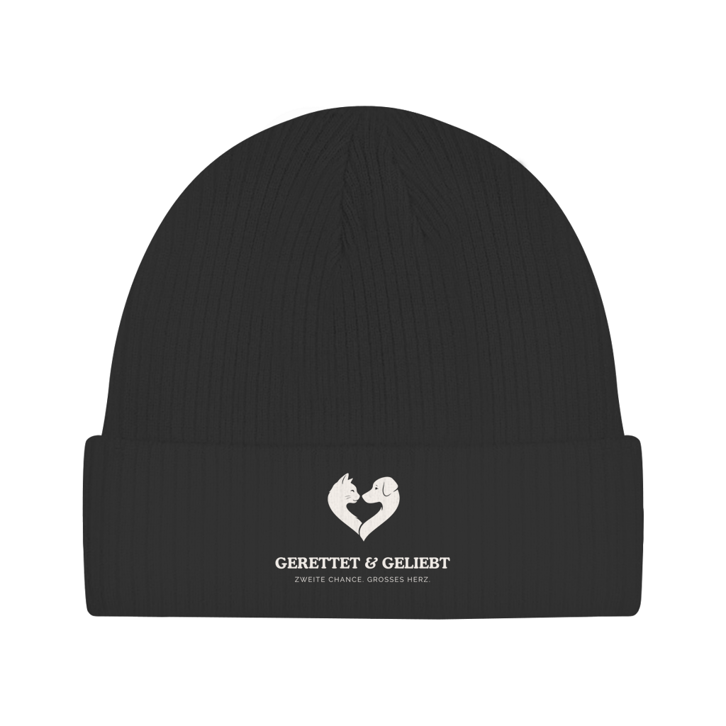 Gerettet & Geliebt - Beanie Bio Baumwolle