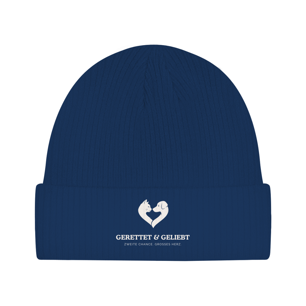 Gerettet & Geliebt - Beanie Bio Baumwolle