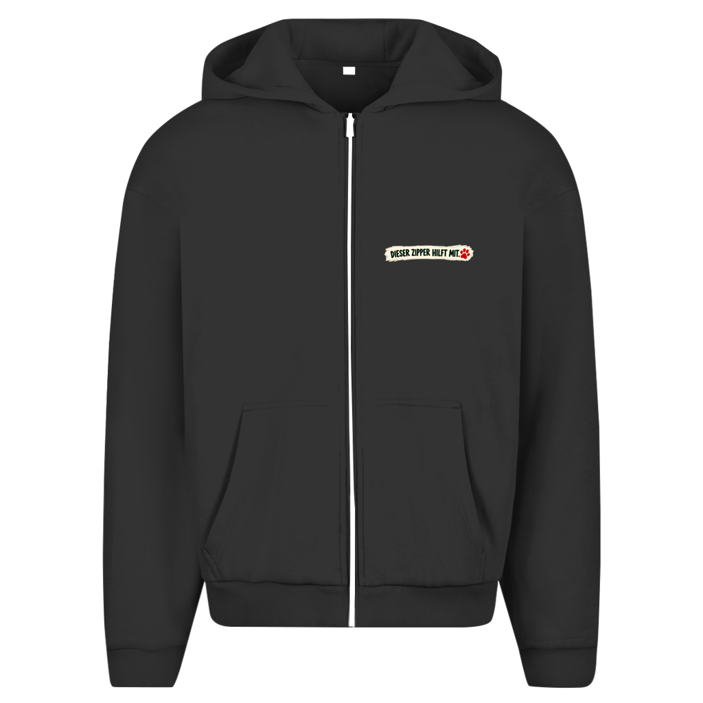 Jeder kann helfen - Unisex Oversize Zipper Hoodie (dunkle Farben)