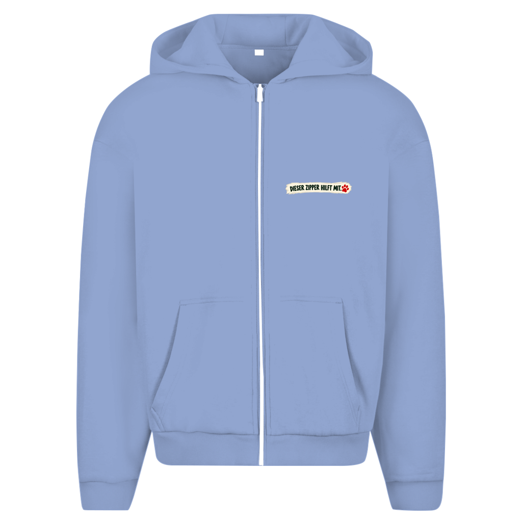 Jeder kann helfen - Unisex Oversize Zipper Hoodie (dunkle Farben)