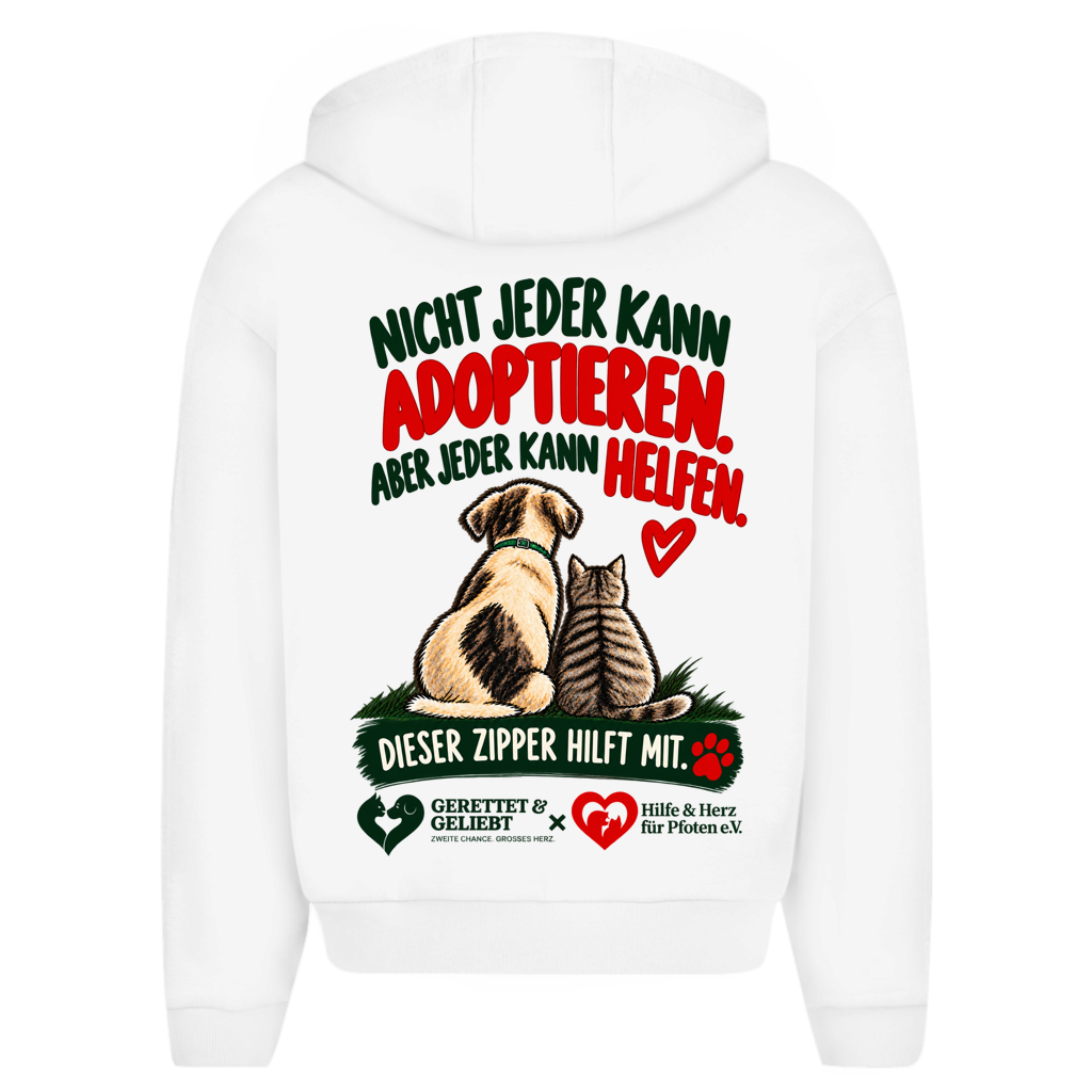 Jeder kann helfen - Unisex Oversize Zipper Hoodie (helle Farben)