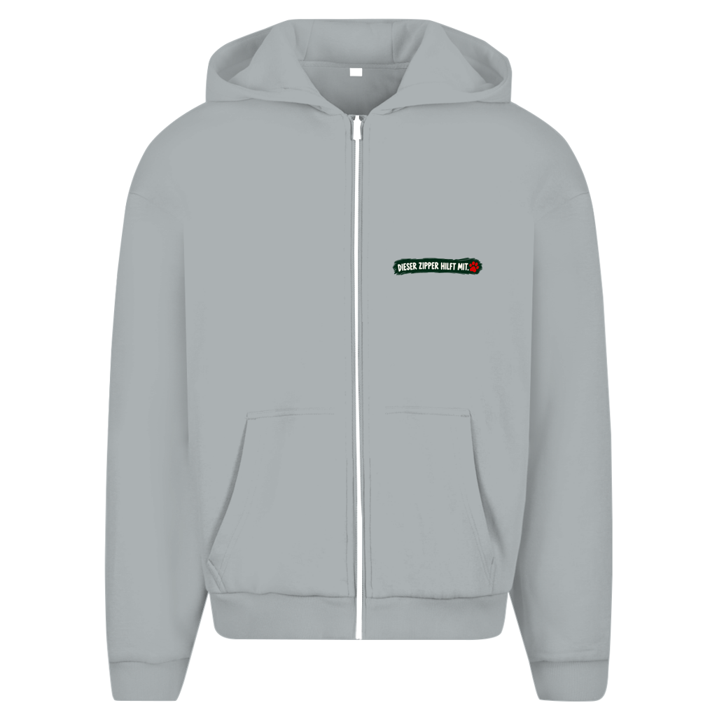 Jeder kann helfen - Unisex Oversize Zipper Hoodie (helle Farben)