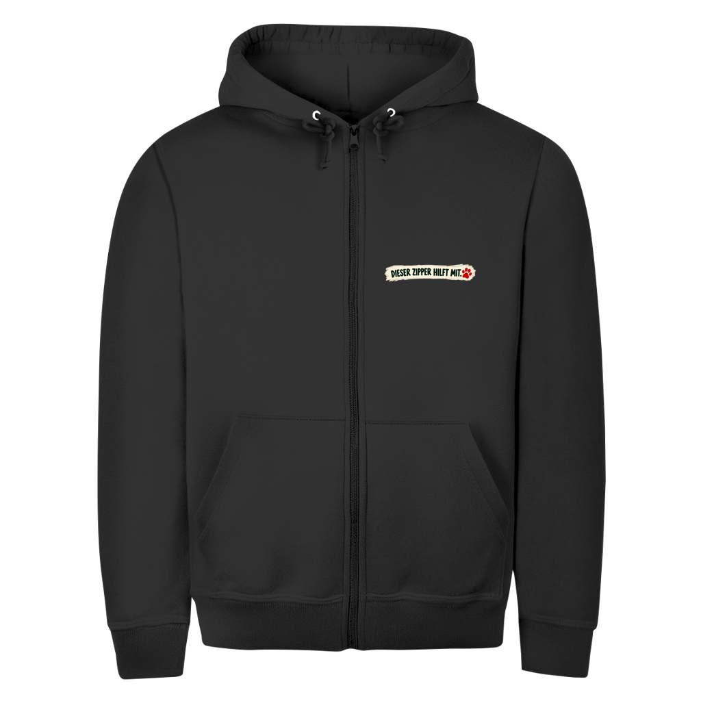 Jeder kann helfen – Zipper Hoodie Herren | XL bis 5XL (dunkle Farben)