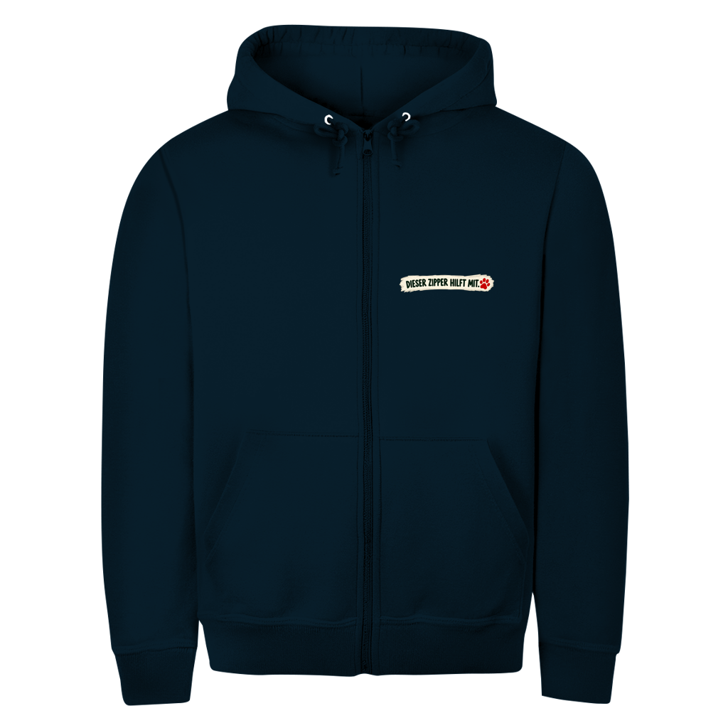 Jeder kann helfen – Zipper Hoodie Herren | XL bis 5XL (dunkle Farben)