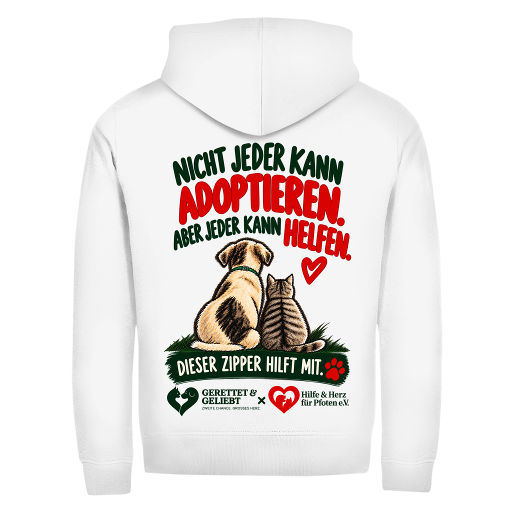 Jeder kann helfen – Zipper Hoodie Herren | XL bis 5XL (helle Farben)