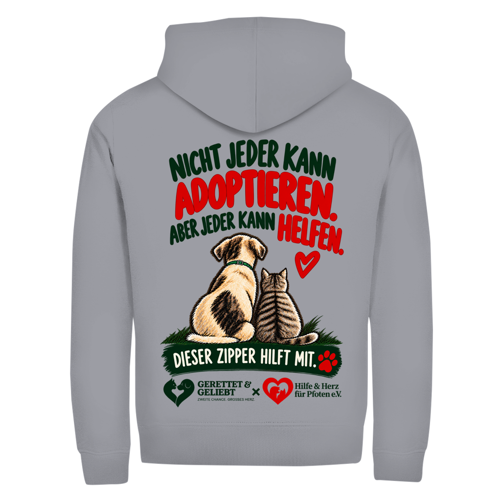Jeder kann helfen – Zipper Hoodie Herren | XL bis 5XL (helle Farben)
