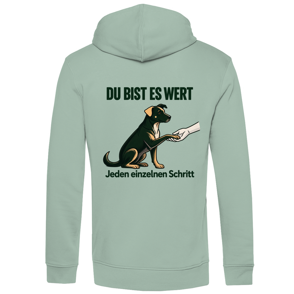 Du bist es wert – Premium Bio Hoodie Herren