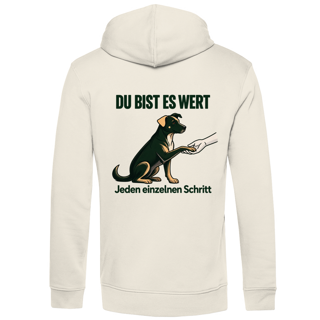 Du bist es wert – Premium Bio Hoodie Herren
