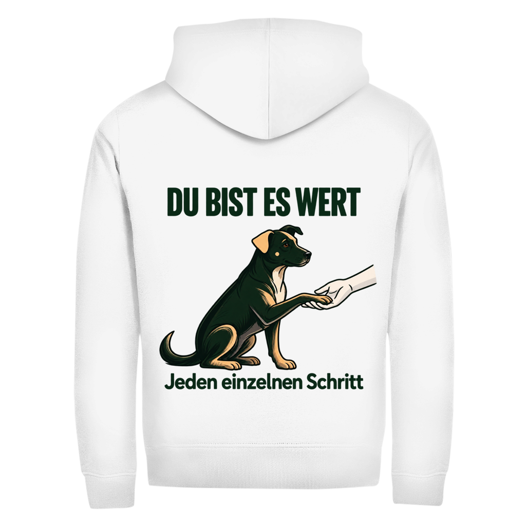 Du bist es wert – Zipper Hoodie Herren bis 5XL