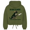 Du bist es wert – Cropped Oversize Hoodie Damen