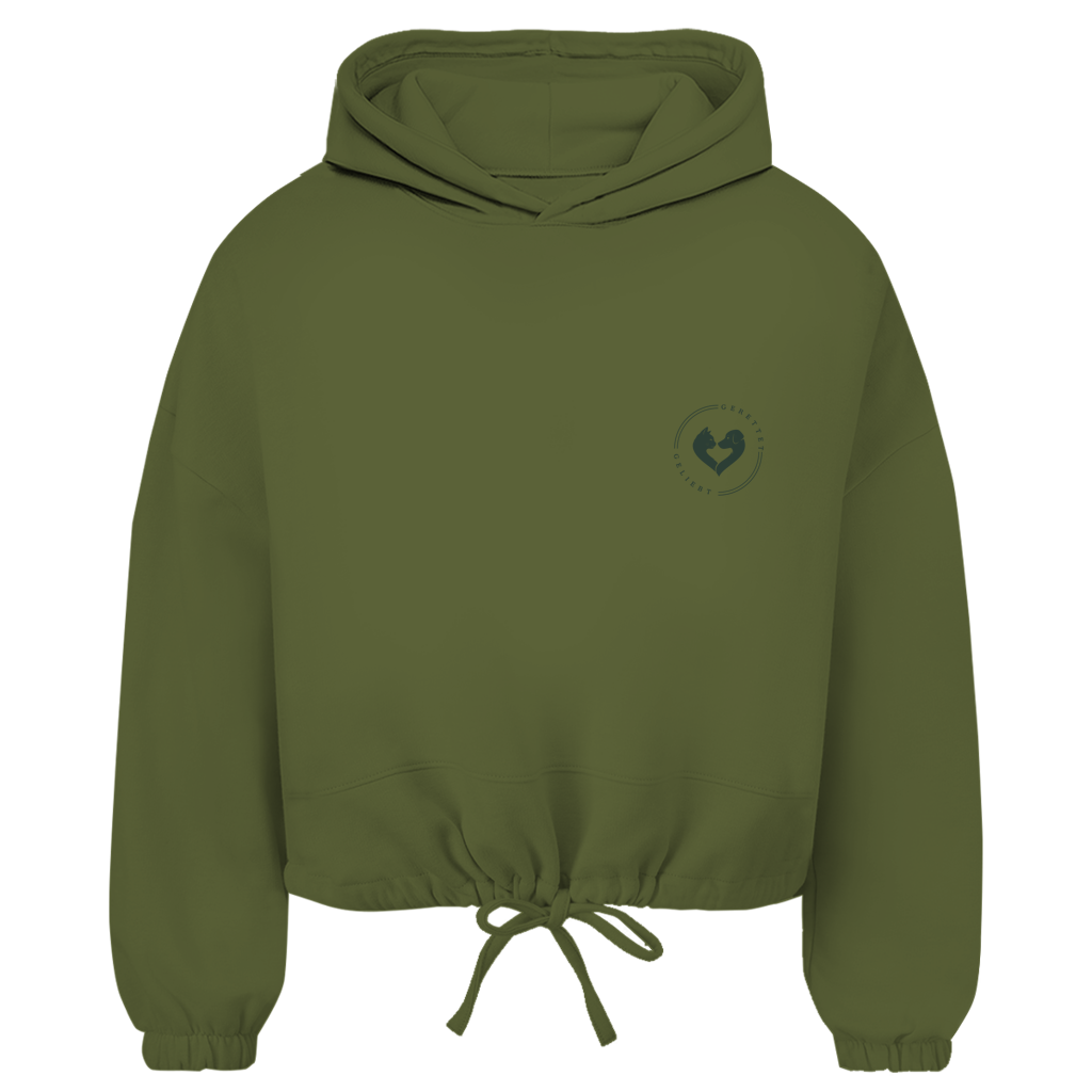 Du bist es wert – Cropped Oversize Hoodie Damen