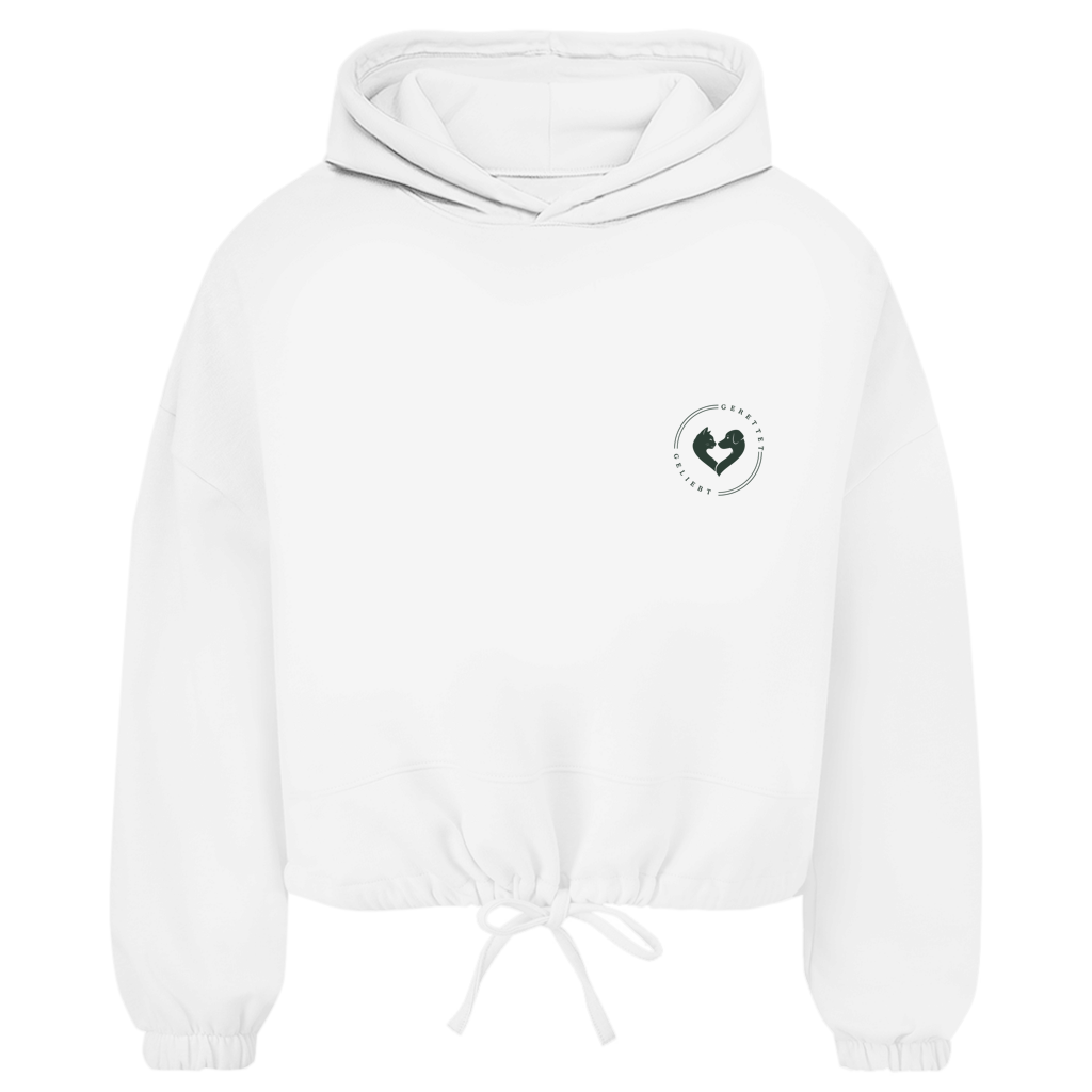 Du bist es wert – Cropped Oversize Hoodie Damen