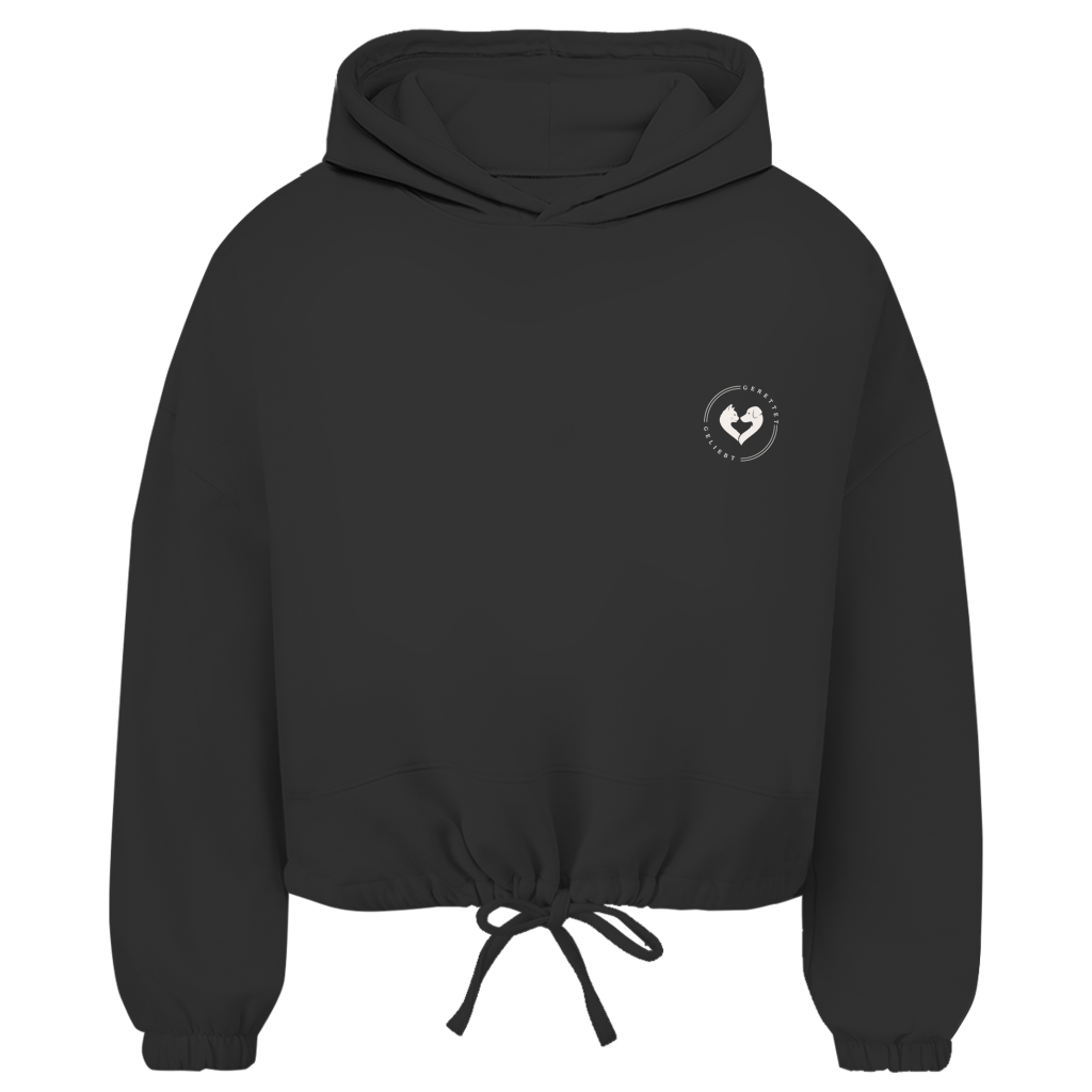Glück hat vier Pfoten – Cropped Oversize Hoodie Damen