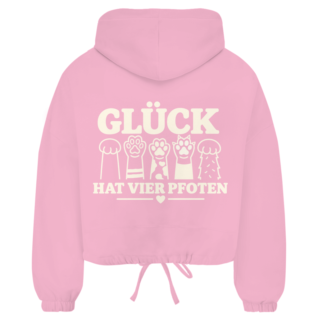 Glück hat vier Pfoten – Cropped Oversize Hoodie Damen