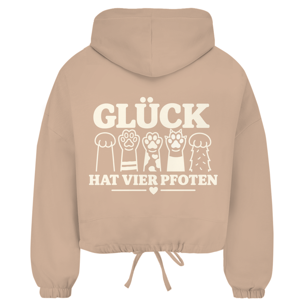 Glück hat vier Pfoten – Cropped Oversize Hoodie Damen
