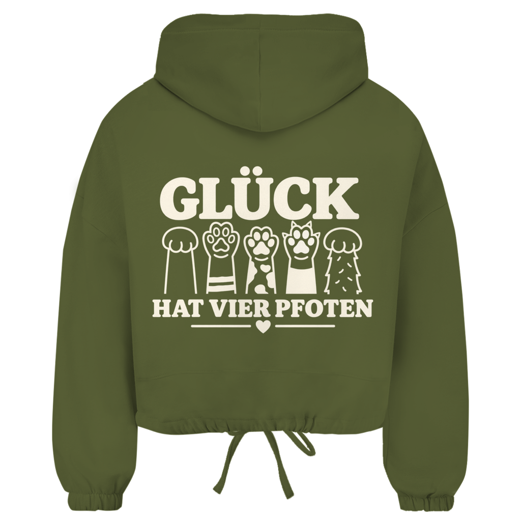 Glück hat vier Pfoten – Cropped Oversize Hoodie Damen