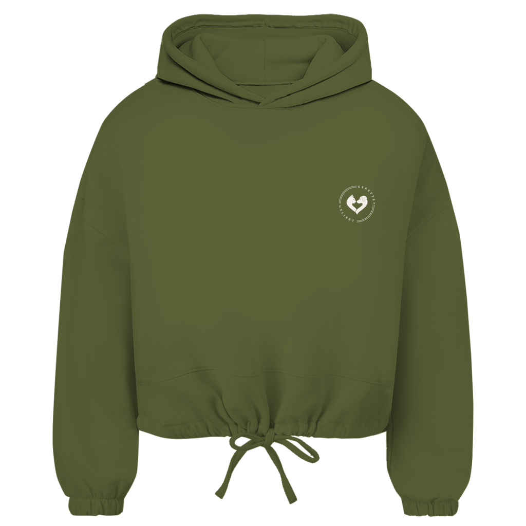 Glück hat vier Pfoten – Cropped Oversize Hoodie Damen