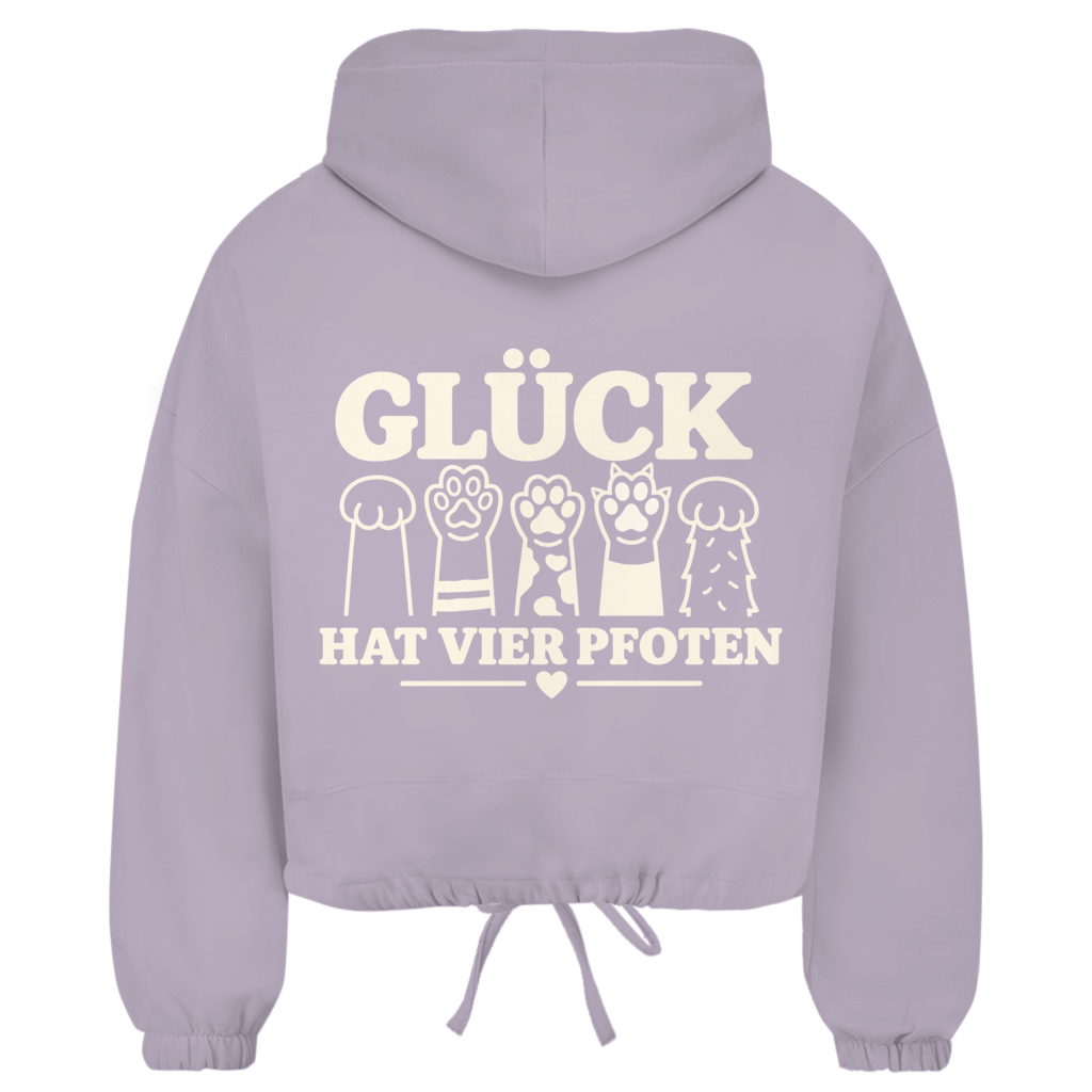 Glück hat vier Pfoten – Cropped Oversize Hoodie Damen