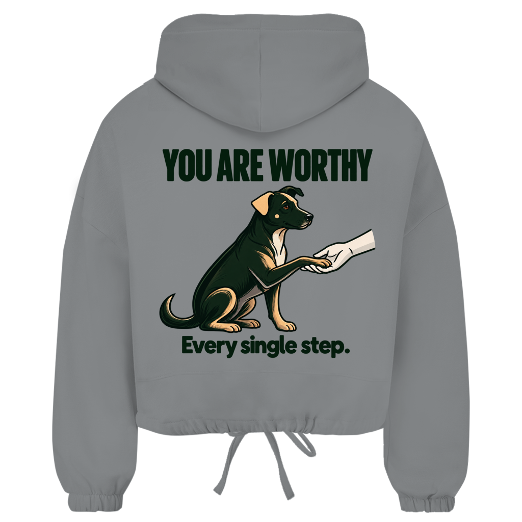 You are Worthy – Cropped Oversize Hoodie Damen
