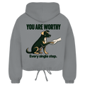 You are Worthy – Cropped Oversize Hoodie Damen