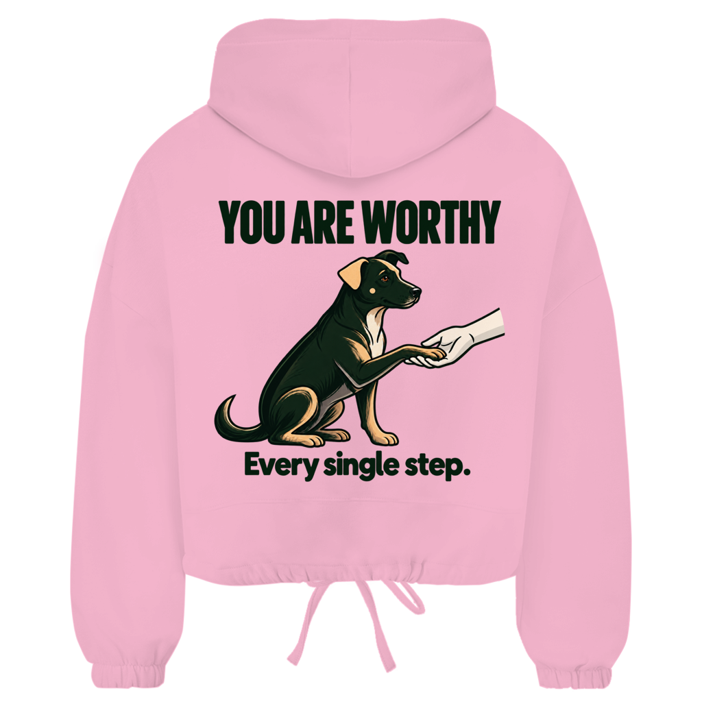 You are Worthy – Cropped Oversize Hoodie Damen