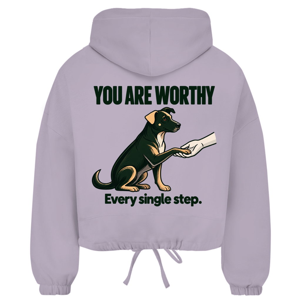 You are Worthy – Cropped Oversize Hoodie Damen