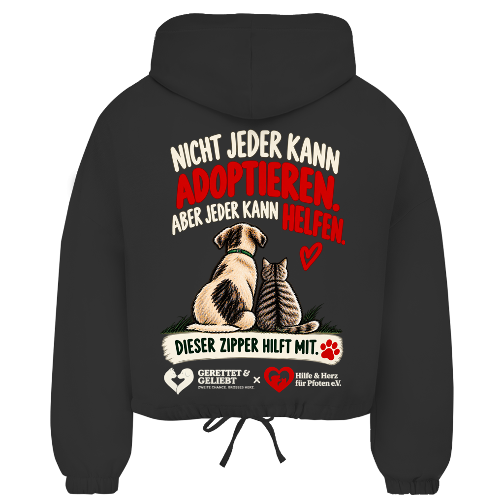 Jeder kann helfen – Zipper Hoodie Damen