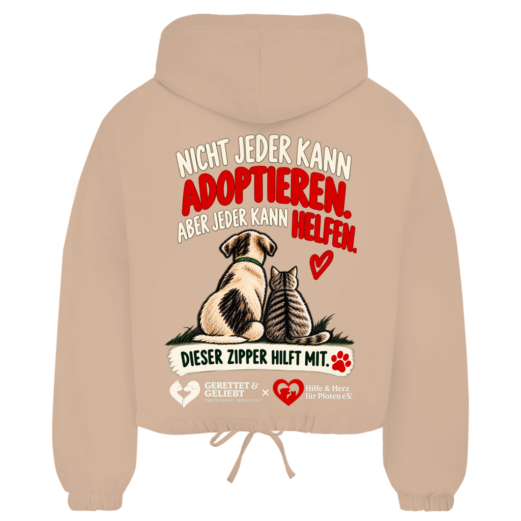 Jeder kann helfen – Zipper Hoodie Damen