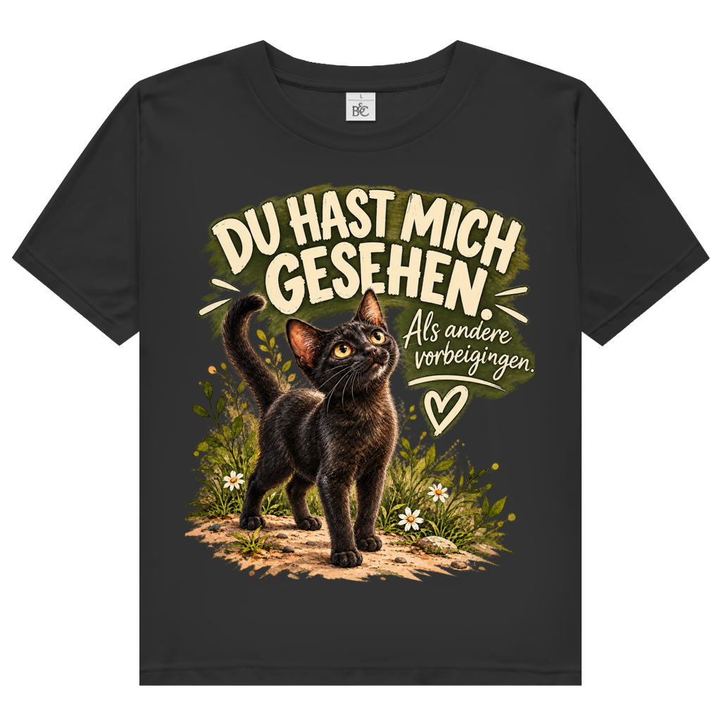Du hast mich gesehen (Kätzchen stehend) – Premium Bio T-Shirt Damen