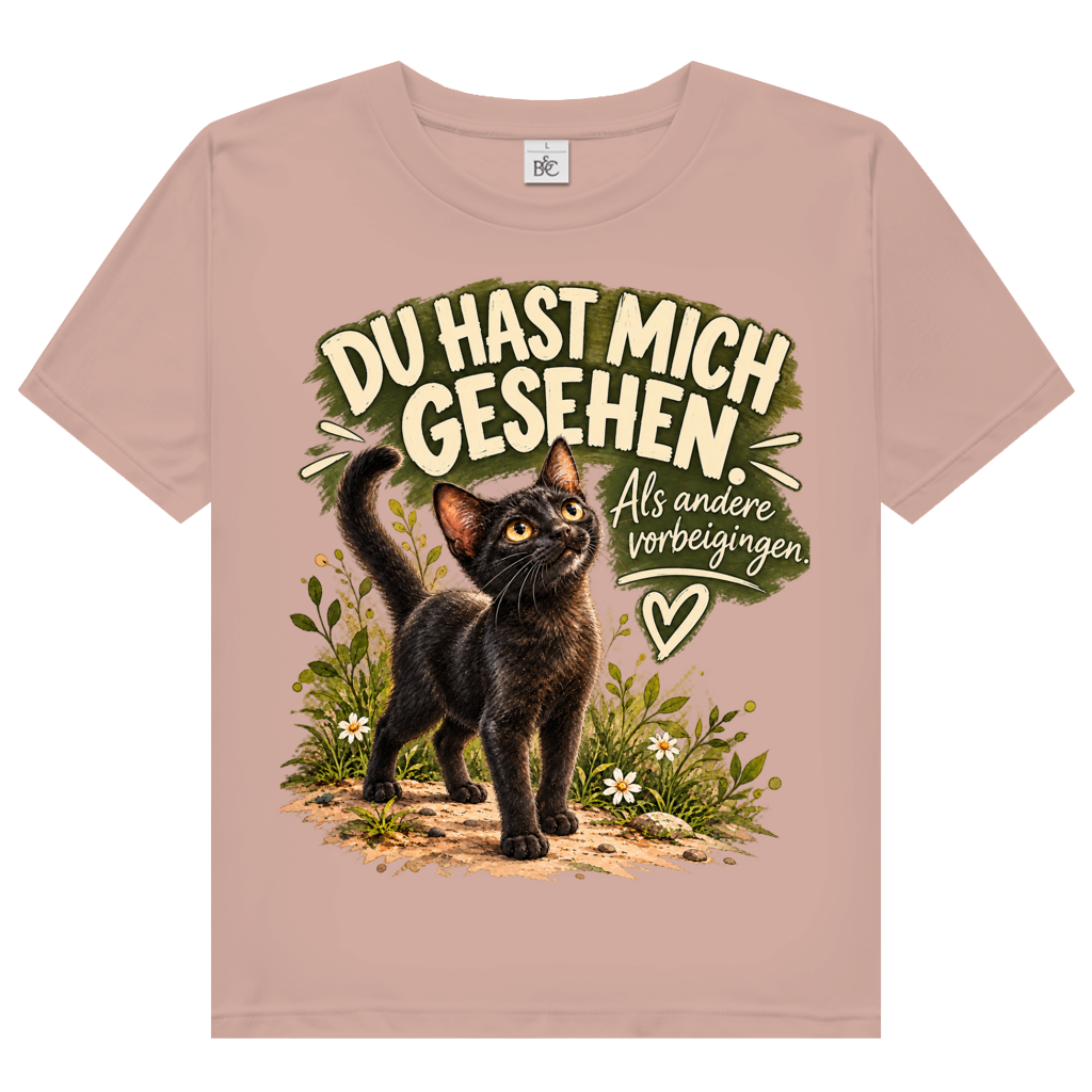 Du hast mich gesehen (Kätzchen stehend) – Premium Bio T-Shirt Damen