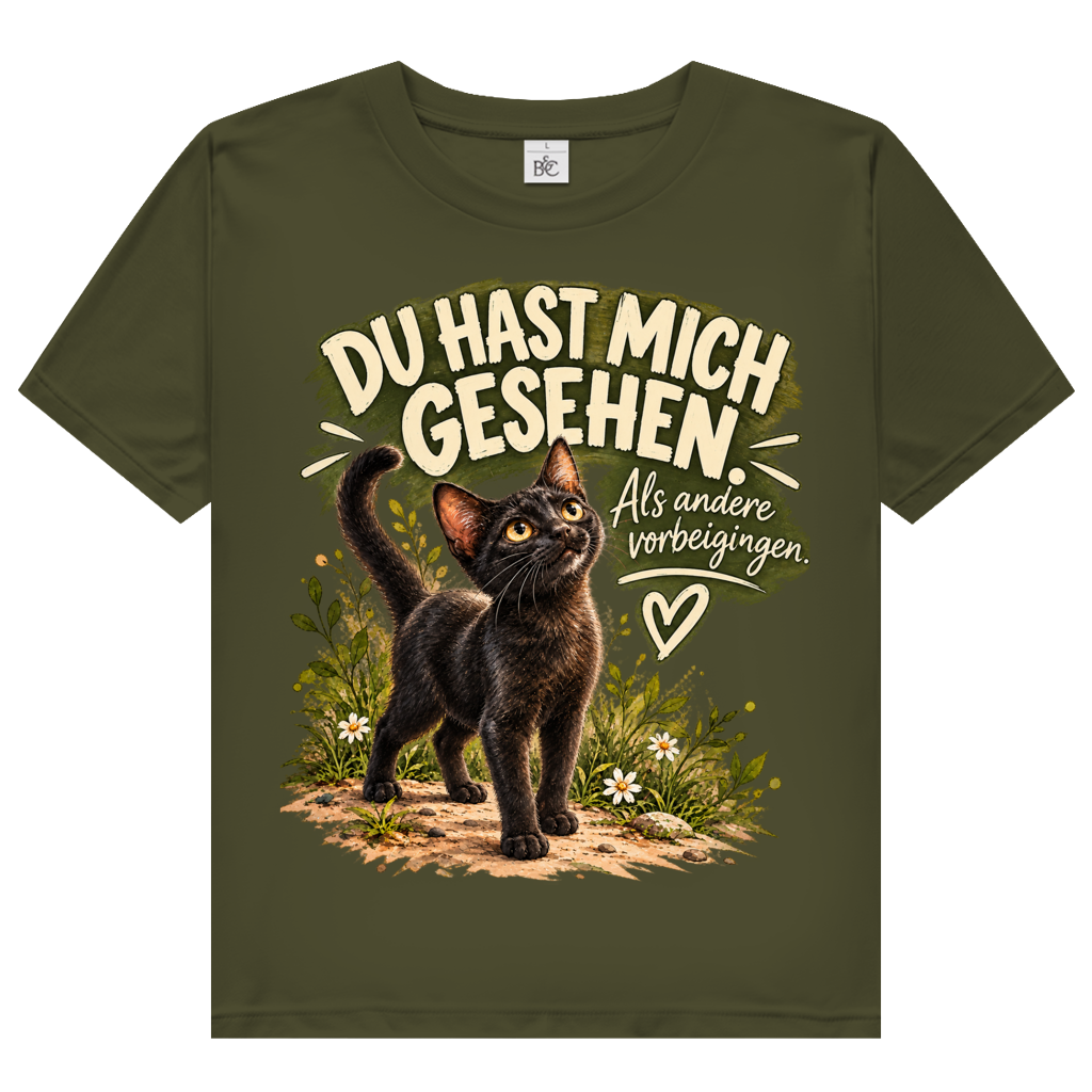 Du hast mich gesehen (Kätzchen stehend) – Premium Bio T-Shirt Damen