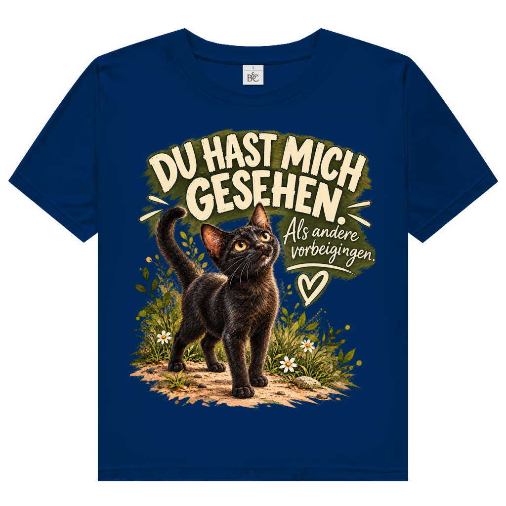 Du hast mich gesehen (Kätzchen stehend) – Premium Bio T-Shirt Damen